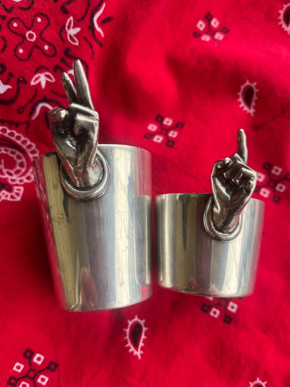 Napier silver plated antique jigger/shot glasses. Rare finds.
